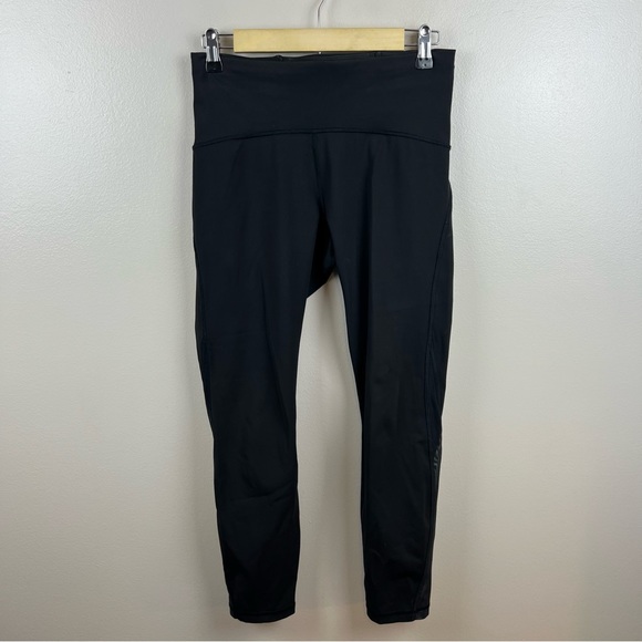 lululemon athletica Pants - Lululemon Train Times 7/8 Pant Leggings Size 8 25" Black Mesh Athletic Workout